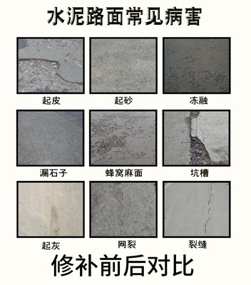 高强度水泥道路起砂快速修补料地面砂浆裂缝修复剂路面抗裂混凝土图3