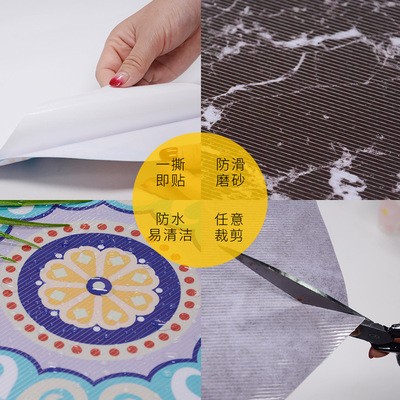 新品卫生间防滑地贴瓷砖防水贴纸背景墙装饰墙贴厨房地垫壁纸自粘图3