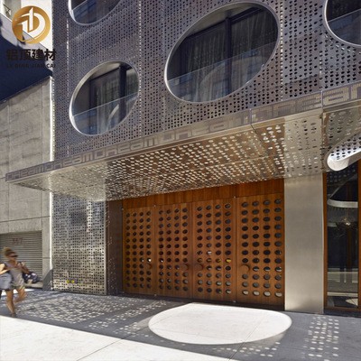 氟碳冲孔铝单板户外铝幕墙米白色铝单板金材料装饰铝板冲大小口径图4