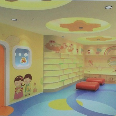上海厂家批发 华塑神州7号纯色展厅塑胶地板 学校 幼儿园防水地胶图3