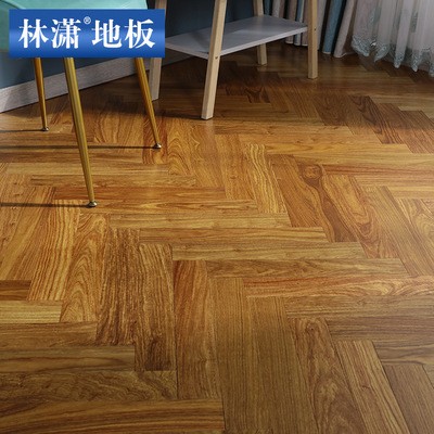 亚花梨多层实木复合人字拼艺术拼地板工程家装可地暖环保DS9336图3