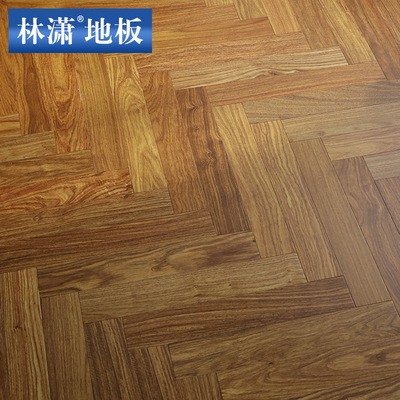 亚花梨多层实木复合人字拼艺术拼地板工程家装可地暖环保DS9336图4