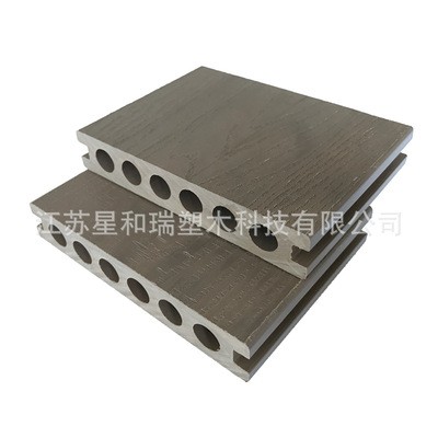 塑木圆孔地板 在线双面压花 140*23mm 星和瑞塑木 厂家图5
