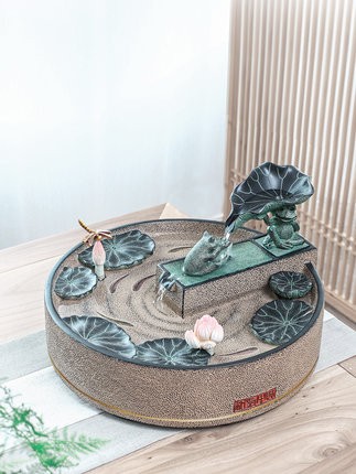 汉韵堂创意招财流水摆件中式客厅玄关家居摆设开业礼品装饰小水景图2