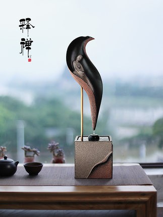 汉韵堂禅意流水摆件客厅家居桌面茶台新中式创意室内喷泉招财景观图1