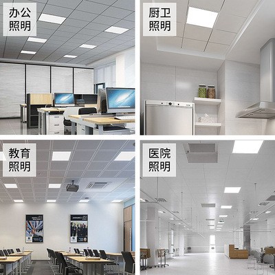 LED平板灯透镜厨卫灯吊明装底直发光300*600*1200集成吊顶面板灯图4