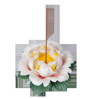 批发手工莲花荷花陶瓷香盘香插香座多款线香塔香多功能倒流小香炉图3