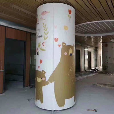 异形包墙弧形铝单板定制连廊双曲铝单板室外仿木纹包柱加工铝单板图2
