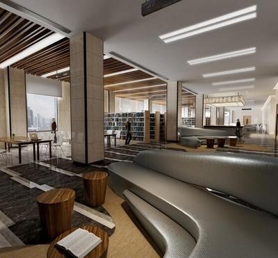 图书馆装修吊顶铝天花建材批发图4