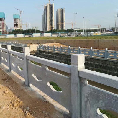 厂家石雕栏杆 河道路桥寺庙别墅浮雕面花岗岩石栏杆板加工定制图2