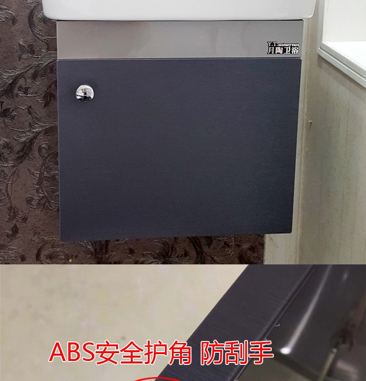 佛山卫浴定做不锈钢浴室柜批发厕所洗脸盆柜迷你洗手台挂墙式阳台图2