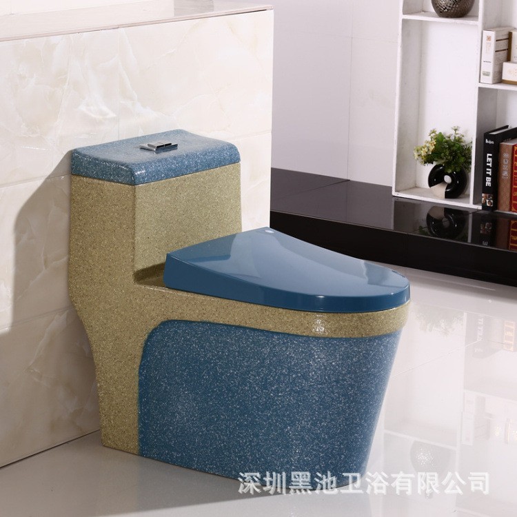 德国翡翠彩色马桶座便器 超漩式大口径家用抽水马桶有坑距250/350图3