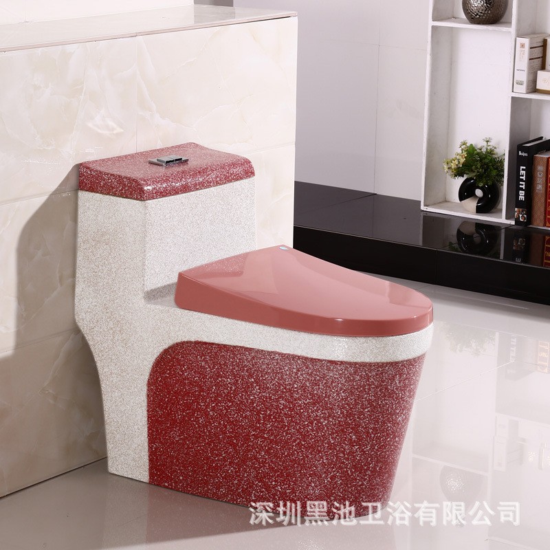 德国翡翠彩色马桶座便器 超漩式大口径家用抽水马桶有坑距250/350图2