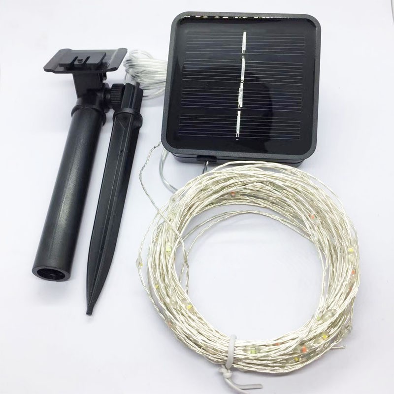 厂家直销200LED户外防水LED太阳能铜线灯串 LED彩灯串灯满天星图3