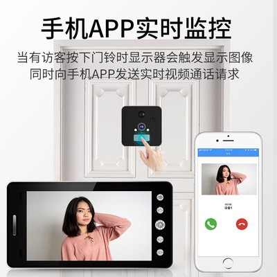 SAFUL可视门铃 MTK5寸1080P高清wifi猫眼 支持远程视频监控通话图2