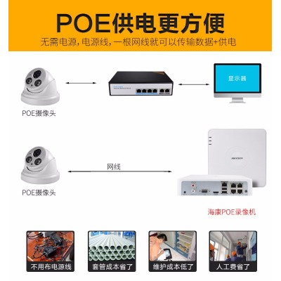 500万POE摄像头音频H.265网络摄像机半球录音400万高清室内红外图4