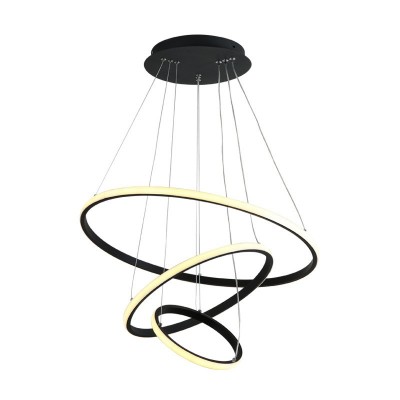 现代简约led创意圆环吊灯复式楼个性风格客厅书房餐厅装修LED灯具图5