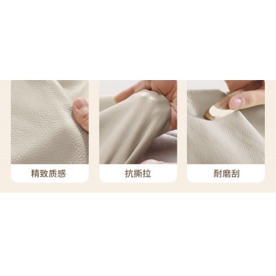 轻奢现代主卧室1.8米真皮床ins双人网红女生公主软包床简约轻奢图3