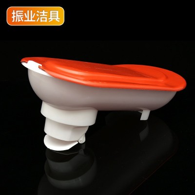 厂家供应 塑料带盖蹲便器 工地施工临时厕所 一次性蹲坑图3