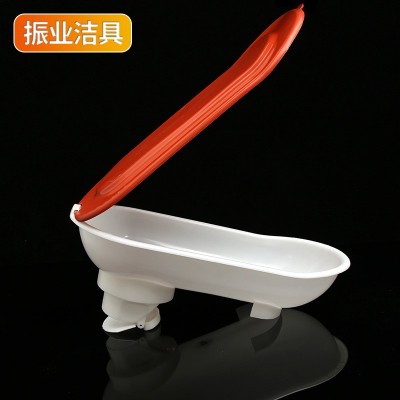 厂家供应 塑料带盖蹲便器 工地施工临时厕所 一次性蹲坑图2