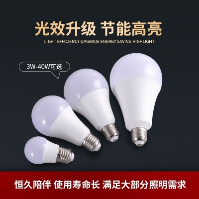 厂家批发LED灯泡塑包铝E27螺口球泡灯物业家用高亮灯泡高富帅球泡图3