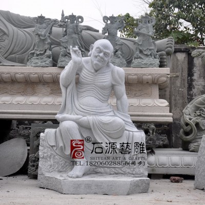 石源艺雕莆田厂家直销十八罗汉坐姿寺庙佛像雕刻尊者室外雕塑摆件图4