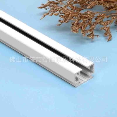 批发电动窗帘轨道开合帘老尚飞直轨铝型材电泳铝合金导轨图4