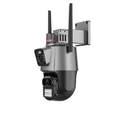 双镜头无线wifi监控摄像头双目联动防水全景360度户外枪球一体图3
