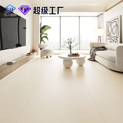 佛山瓷砖800x800天鹅绒柔光砖肌肤釉素色奶白地板砖微水泥黄地砖图3