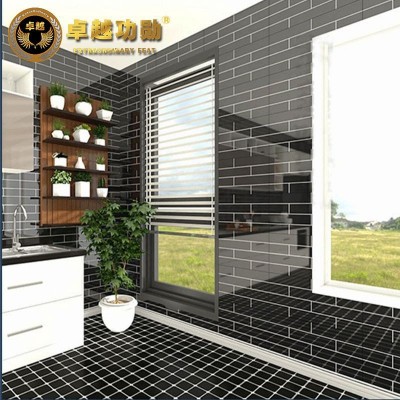 北欧工字格子砖300x600厨房浴室瓷砖卫生间黑白蜂窝鱼鳞纹内墙砖图2