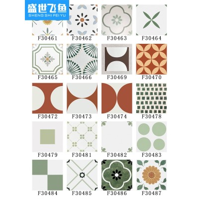 娘惹网红艺术花砖300x300厨房卫生间瓷砖阳台花园地砖复古地砖图2