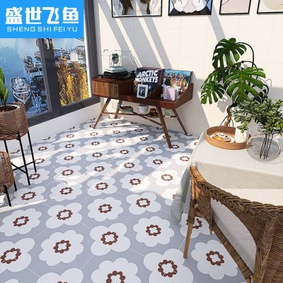 复古南洋花砖400x400 咖啡厅酒吧餐厅地砖卫生间厨房阳台庭院瓷砖图3