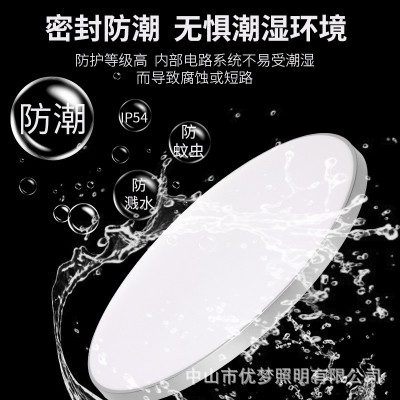 LED圆形三防灯 防潮防蚊虫防尘过道阳台走廊楼梯间薄款吸顶灯厂家图2