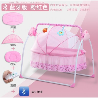 【源头工厂】电动摇篮床折叠摇椅智能哄睡婴儿床跨境外贸母婴用品图3