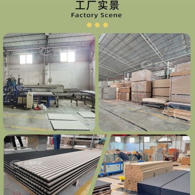 创雅木饰面聚酯纤维格栅吸音板客厅录音室琴房阻燃木条集成墙板图5