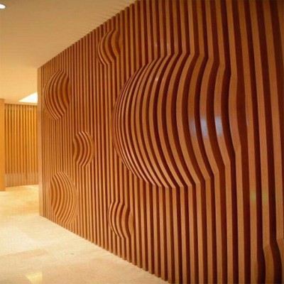 酒店天花吊顶装饰铝方通 剧院木纹铝格栅汇才厂家加工 U型铝方通图6