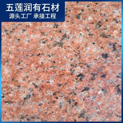 矿山直供花岗岩火烧板 广场工程板 山东虾红揭阳红外墙干挂板石材图3