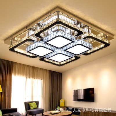 led长方形客厅灯 简约现代大气水晶灯家用客厅卧室餐厅吸顶灯具图2