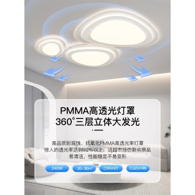 客厅主灯全光谱护眼灯鹅卵石卧室led吸顶灯现代简约大气中山灯具图3