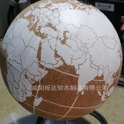 软木教学制品办公室客厅书房工艺品摆件家居装饰品软木地球仪图3
