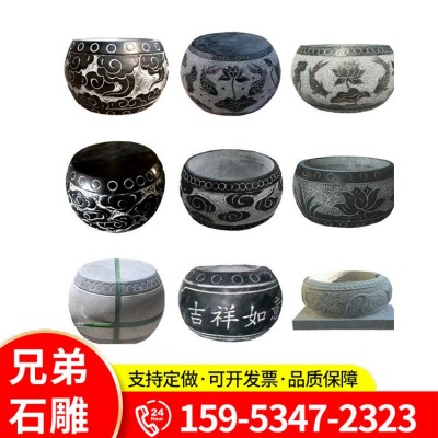 厂家供应青石柱基石 柱墩石青石仿古柱基石石墩柱顶石装饰摆件图4