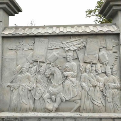 大型石材浮雕石雕雕刻石材人物雕塑古代武将历史名人浮雕厂家定制图5