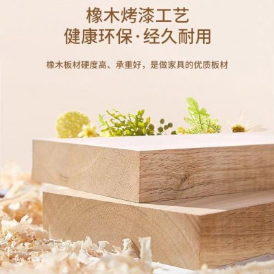 橡木烤漆浴室柜浅灰色陶瓷一体盆洗手盆洗脸盆双抽屉双开门卫浴柜图2
