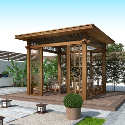 金属镂空新中式艺术凉亭 来图定制包工包料花园防晒景观凉亭图4