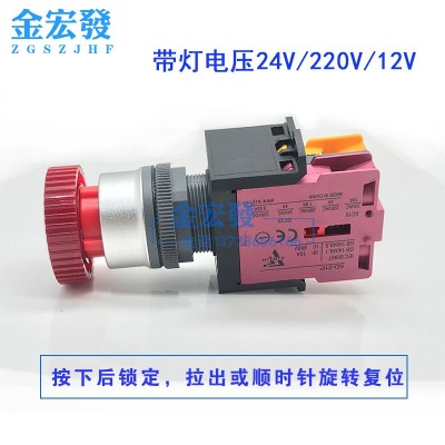 带灯急停按钮 旋钮开关 24V220V12V旋转复位品质保证 设备紧急停图3