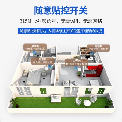 无线遥控开关面板免布线220V家用智能灯具随意贴双控卧室电源开关图2