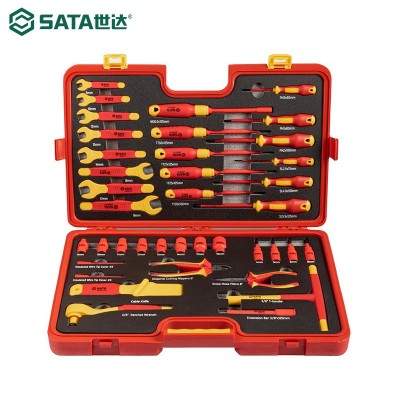 世达新能源汽车维修工具套装汽修套筒棘轮扳手VDE绝缘工具箱组套图2