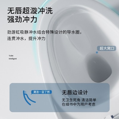 普通马桶坐便器圆蛋型虹吸式大管道智洁釉面缓降盖板家用酒店批发图4