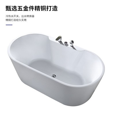 现代简约独立式亚克力浴缸家用成人无缝一体浴缸民宿酒店网红浴盆图4