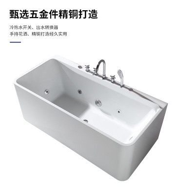 长方形按摩冲浪浴缸亚克力恒温家用洗澡盆酒店民宿独立式双人浴盆图4